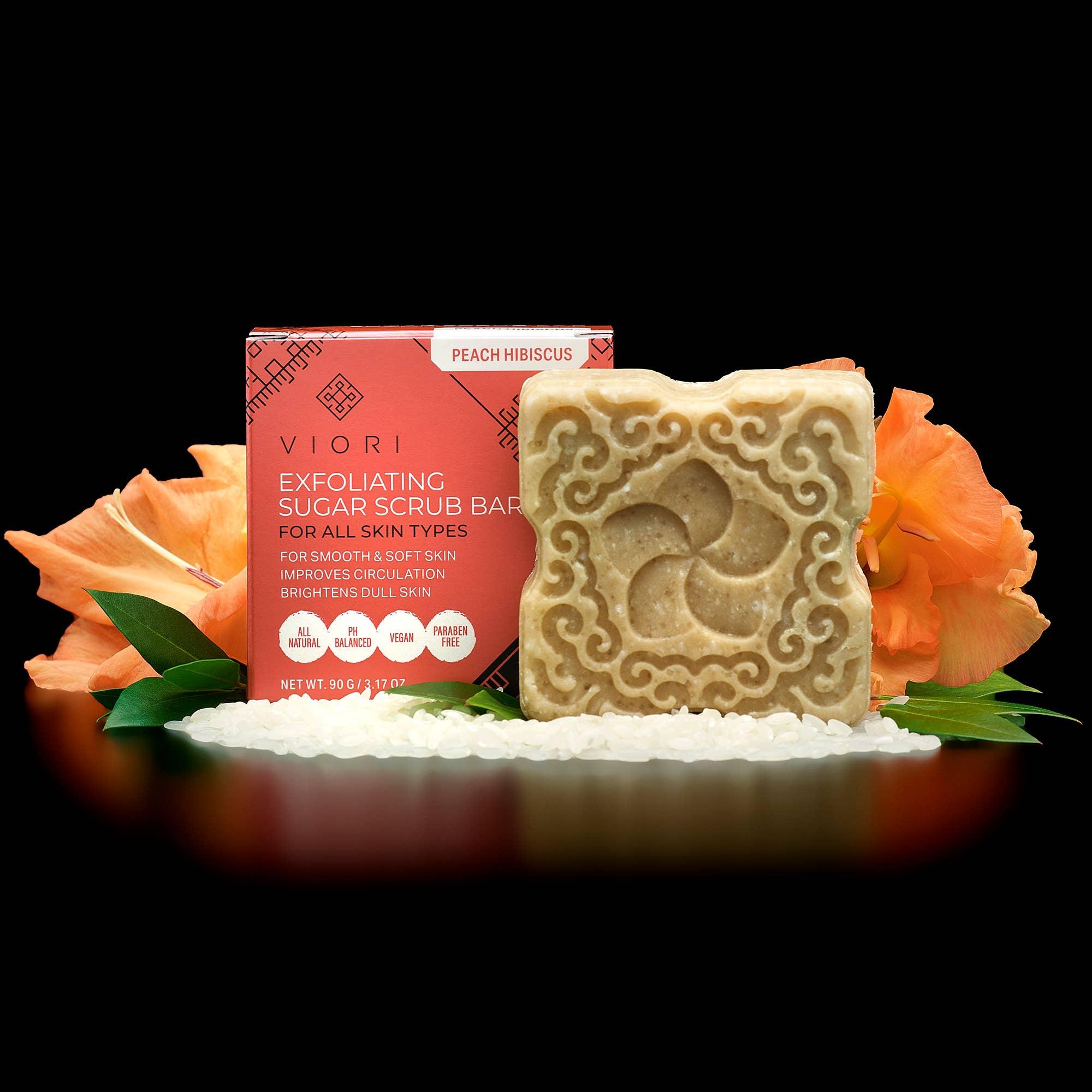 LIMITED EDITION Sugar Scrub Bar | Peach Hibiscus - Asian Skincare Toronto