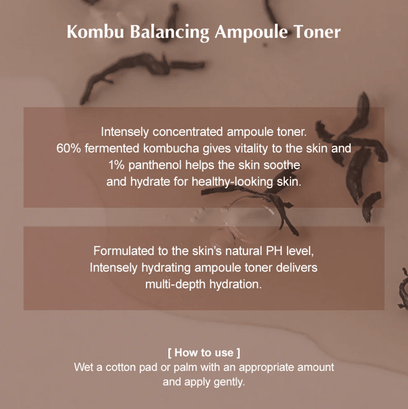 Kombu Balancing Ampoule Toner Kombucha Panthenol - Asian Skincare Toronto 